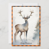 ミニマリスト水の色のトナカイのクリスマスオレンジ シーズンカード (正面)