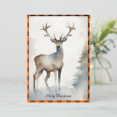 ミニマリスト水の色のトナカイのクリスマスオレンジ シーズンカード (スタンド正面)