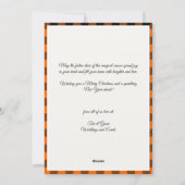 ミニマリスト水の色のトナカイのクリスマスオレンジ シーズンカード (裏面)