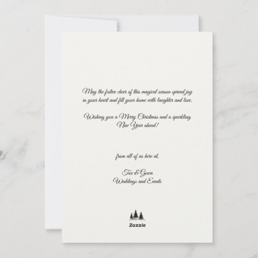 ミニマリスト水の色のトナカイのクリスマス企業の シーズンカード (裏面)