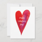 ミニマリスト水の色のハートバレンタインホリデーカード シーズンカード (正面)