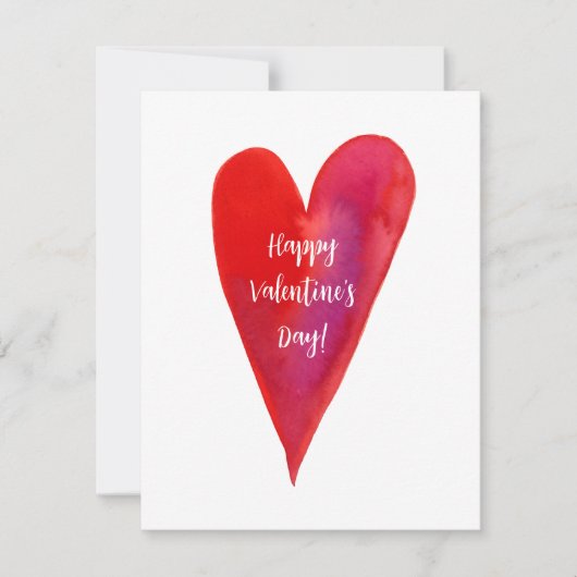 ミニマリスト水の色のハートバレンタインホリデーカード シーズンカード (正面)