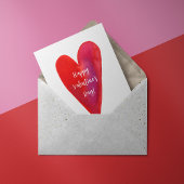 ミニマリスト水の色のハートバレンタインホリデーカード シーズンカード