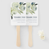 ミニマリスト水の色のフローラ結婚の感謝 ハンドファン (正面&裏面)