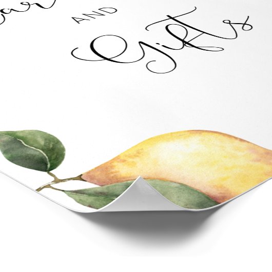 ミニマリスト水の色のレモンのカードとギフト ポスター (角)