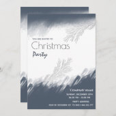 ミニマリスト水の色の企業のクリスマスパーティー 招待状 (正面/裏面)
