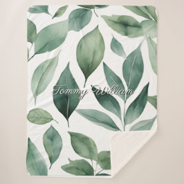 ミニマリスト水の色の緑離れの シェルパブランケット