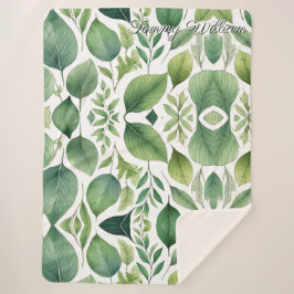 ミニマリスト水の色の緑離れの シェルパブランケット