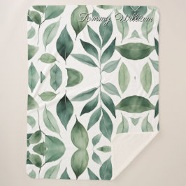 ミニマリスト水の色の緑離れの シェルパブランケット