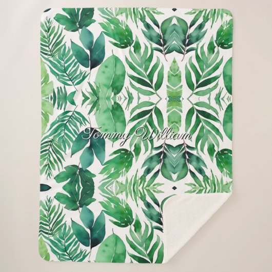 ミニマリスト水の色の緑離れの シェルパブランケット (正面)