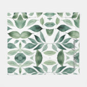 ミニマリスト水の色の緑離れの フリースブランケット (正面(横))