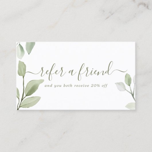 ミニマリスト水の色の緑離れの 紹介カード (正面)