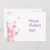 ミニマリスト水の色の花の母親はハガキを願う ポストカード (正面/裏面)