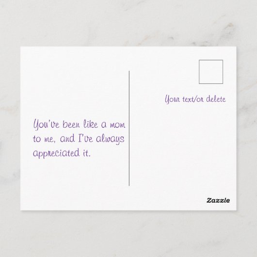 ミニマリスト水の色の花の母親はハガキを願う ポストカード (裏面)