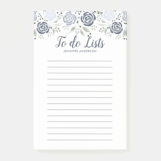 ミニマリスト水の色ほこりっぽい青のフローラ一覧 ポストイット (正面)