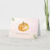 ミニマリスト水の色カボチャ感謝祭 カード (正面)