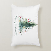 ミニマリスト水の色クリスマスツリー アクセントクッション (正面(垂直))