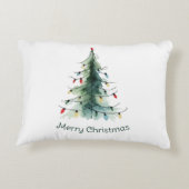 ミニマリスト水の色クリスマスツリー アクセントクッション (裏面)