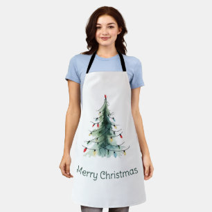ミニマリスト水の色クリスマスツリー エプロン