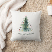 ミニマリスト水の色クリスマスツリー クッション (ブランケット)