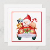 ミニマリスト水の色サンタカンパニークリスマス シーズンカード (正面/裏面)