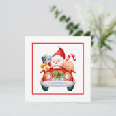 ミニマリスト水の色サンタカンパニークリスマス シーズンカード (スタンド正面)