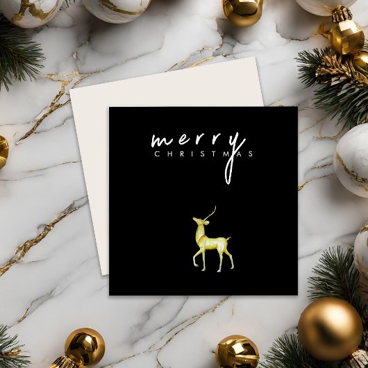 ミニマリスト水の色トナカイのメリークリスマス シーズンカード
