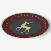 ミニマリスト水の色トナカイのメリークリスマス ペーパープレート (アングル)