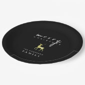 ミニマリスト水の色トナカイのメリークリスマス ペーパープレート (アングル)