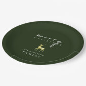 ミニマリスト水の色トナカイのメリークリスマス ペーパープレート (アングル)