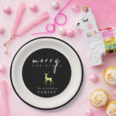 ミニマリスト水の色トナカイのメリークリスマス ペーパープレート (パーティー)