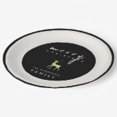 ミニマリスト水の色トナカイのメリークリスマス ペーパープレート (アングル)