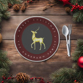 ミニマリスト水の色トナカイのメリークリスマス ペーパープレート
