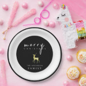 ミニマリスト水の色トナカイのメリークリスマス ペーパープレート (パーティー)