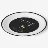 ミニマリスト水の色トナカイのメリークリスマス ペーパープレート (アングル)