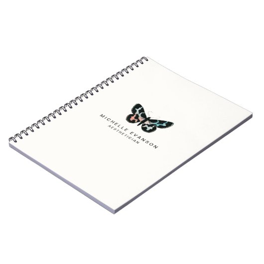 ミニマリスト水の色バタフライロゴ ノートブック (左側)
