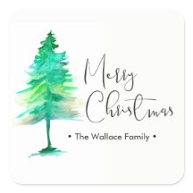 ミニマリスト水の色パインツリーメリークリスマス