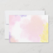 ミニマリスト水の色ピンクありがとう赤ちゃんシャワー サンキューカード (裏面)