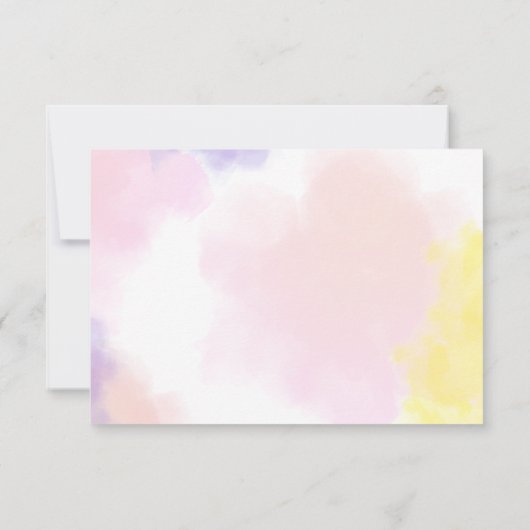 ミニマリスト水の色ピンクありがとう赤ちゃんシャワー サンキューカード (裏面)