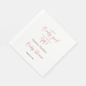 ミニマリスト水の色ピンクボウ女の子の赤ちゃんシャワー スタンダードランチョンナプキン (角)