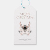 ミニマリスト水の色メリークリスマスギフトラベル ギフトタグ (正面)