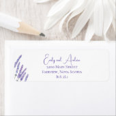 ミニマリスト水の色ラベンダーフラワー結婚ズ ラベル (インサイチュ)