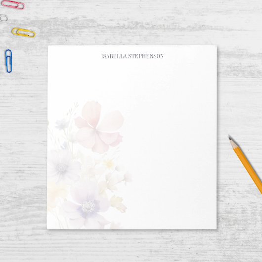 ミニマリスト水の色ワイルドフラワーフローラ ノートパッド