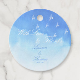 ミニマリスト水の色結婚の鳥 フェイバータグ