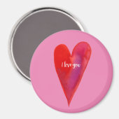 ミニマリスト水カラーハート磁石 マグネット (正面/裏面)