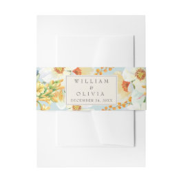 ミニマリスト水カラーフローラブラック結婚ズ 招待状ベリーバンド