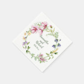 ミニマリスト水カラーフローラ結婚リース スタンダードカクテルナプキン (角)