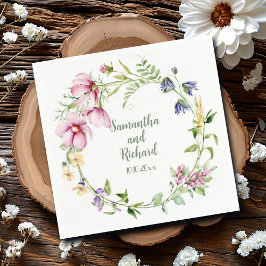 ミニマリスト水カラーフローラ結婚リース スタンダードカクテルナプキン