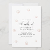 ミニマリスト水カラー真珠&スクリプト結婚ズ 招待状 (正面)