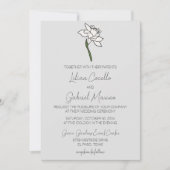 ミニマリスト水仙結婚式招待状 招待状 (正面)